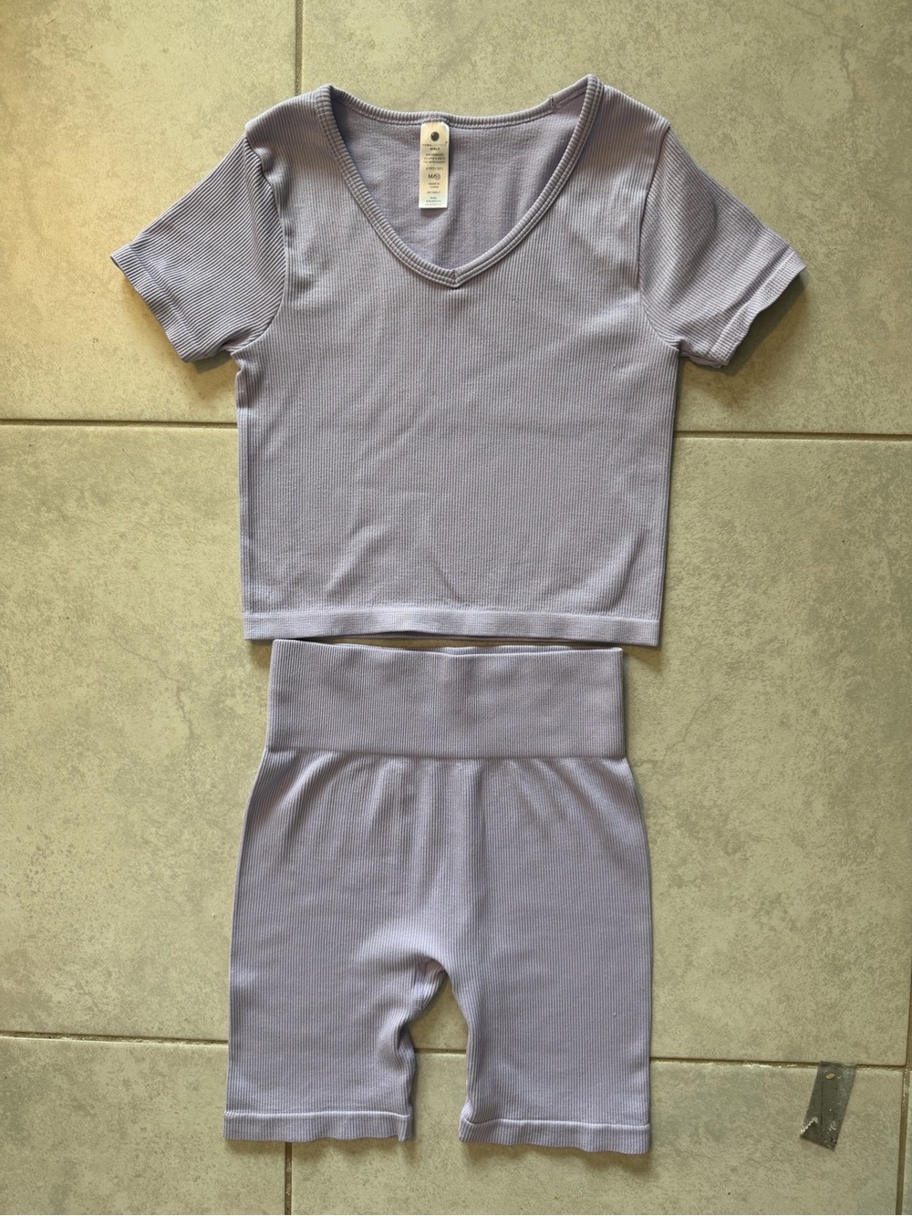 Yogalicious Lavender Ribbed Two-Piece Active Set